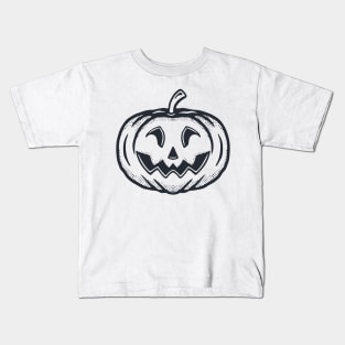 Scared Pumpkin Halloween Artwork Kids T-Shirt